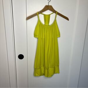 Lululemon No Limits Neon Green 2 In 1 Bra Tank Top Size 4